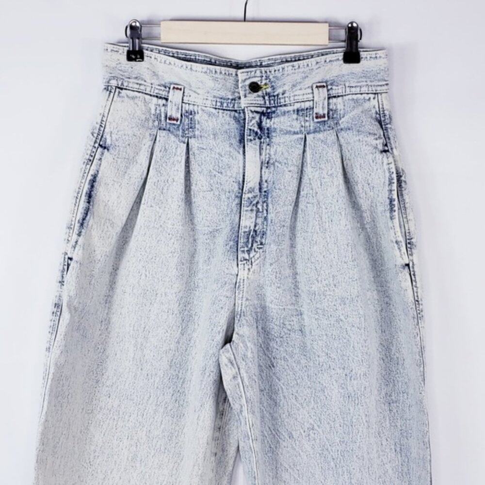 Vintage 80's/90's Lee Acid Wash High Rise Slouch Relaxed Jean Pants - Picture 3 of 11